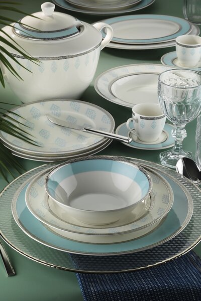 ASIR Porcelánová jídelní souprava SILVER 68 ks