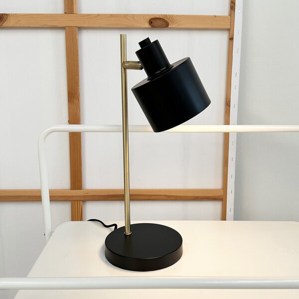 Stolní lampa Dyberg Larsen, Ocean, Černá, Ložnice, Kov, Skandinávský