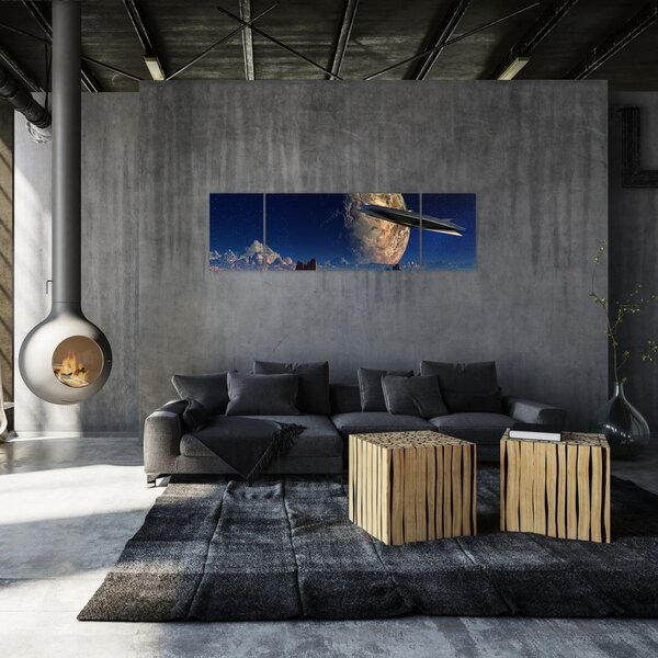 Obraz - Přílet mimozemšťanů (170x50 cm)