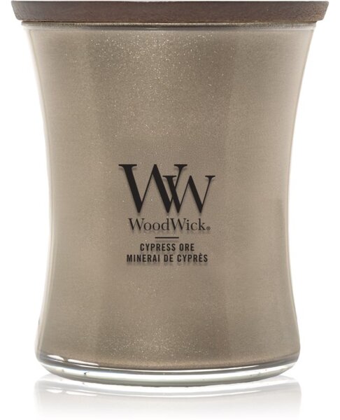 Woodwick Precious Metals Cypress Ore vonná svíčka 275 g