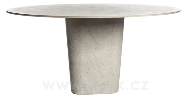Tribu Betonový jídelní stůl Tao, Tribu, kulatý 160x74 cm, odlehčený beton barva linen