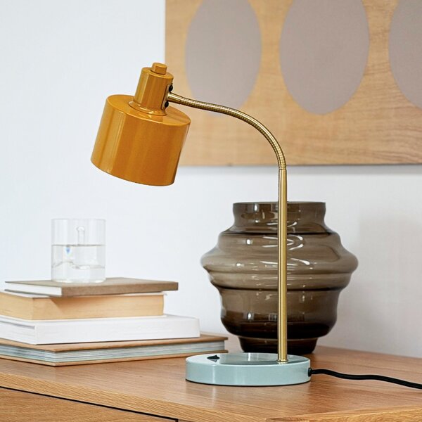 Stolní lampa Dyberg Larsen, Ocean Flex, Žlutá, Obývací pokoj, Kov, Skandinávský