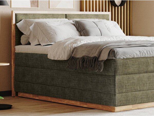 Postel boxspring s úložným prostorem PALMA III dub masiv plocha spaní 180x200