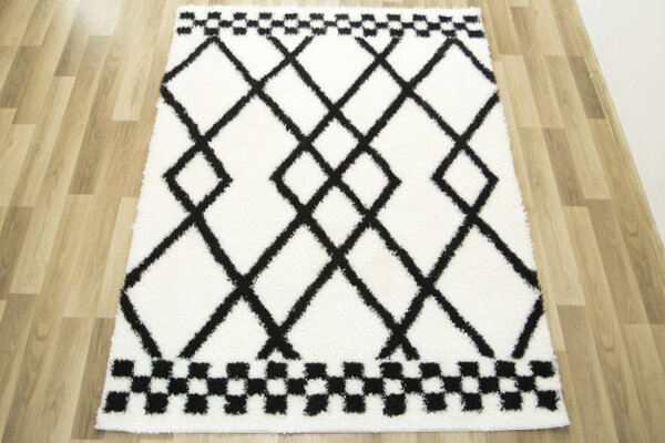 Koberec Boho 656 Romby krémový / černý