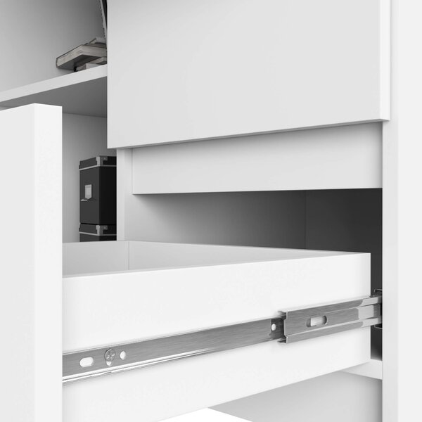 Ak furniture Rohový psací stůl B16 124 cm bílý pravý