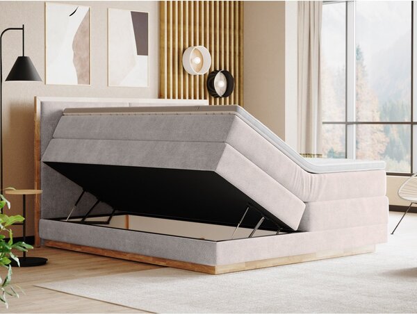 Postel boxspring s úložným prostorem PALMA III dub masiv plocha spaní 180x200