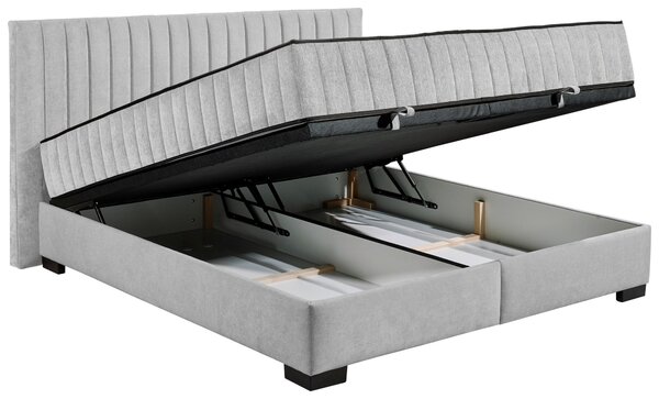 AMERICKÁ POSTEL, 180/200 cm, světle šedá MID.YOU - Postele s úložným prostorem, Online Only