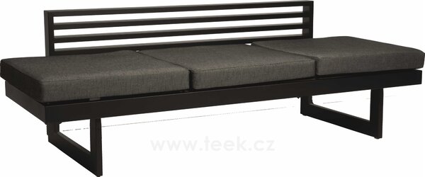 Stern Jídelní lavice/lehátko New Holly, Stern, 216x80x73 cm, rám lakovaný hliník černý (black matt), rychleschnoucí výplň, sedáky 100% polyakryl šedočerná (silk black)