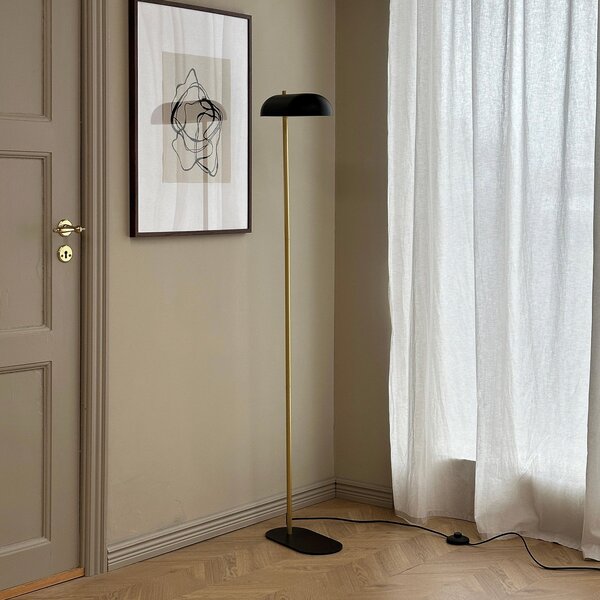 Stojací Lampa Dyberg Larsen, Arch, Černá, Obývací pokoj, Kov, Vintage
