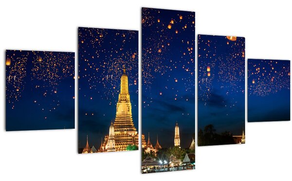 Obraz - Lampióny štěstí, Bangkok (125x70 cm)