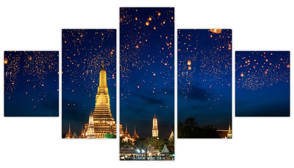 Obraz - Lampióny štěstí, Bangkok (125x70 cm)
