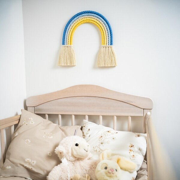 Velká modro-žlutá macramé duha