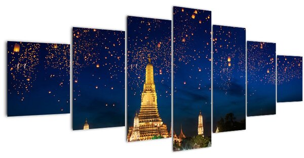 Obraz - Lampióny štěstí, Bangkok (210x100 cm)