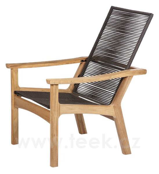 Barlow Tyrie Teakové nízké křeslo polohovací Monterey, Barlow Tyrie, 78x102x107 cm, rám teak, výplet lankový barva hnědá, bez sedáků