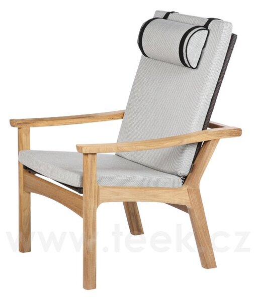 Barlow Tyrie Teakové nízké křeslo polohovací Monterey, Barlow Tyrie, 78x102x107 cm, rám teak, výplet lankový barva hnědá, bez sedáků