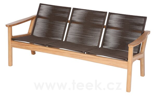 Barlow Tyrie Teakové 3-místné sofa Monterey, Barlow Tyrie, 194x81x82 cm, rám teak, výplet lankový barva hnědá, bez sedáků