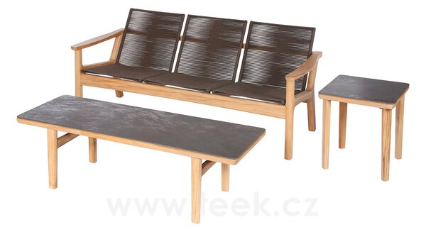 Barlow Tyrie Teakové 3-místné sofa Monterey, Barlow Tyrie, 194x81x82 cm, rám teak, výplet lankový barva hnědá, bez sedáků