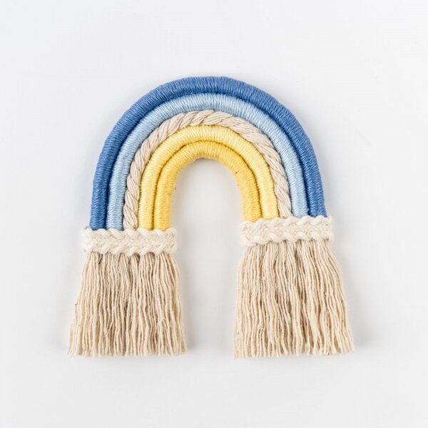 Malá modro-žlutá macramé duha