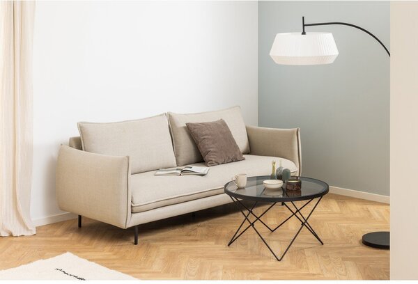 Černý konferenční stolek se skleněnou deskou ø 80 cm Cuxton – Actona