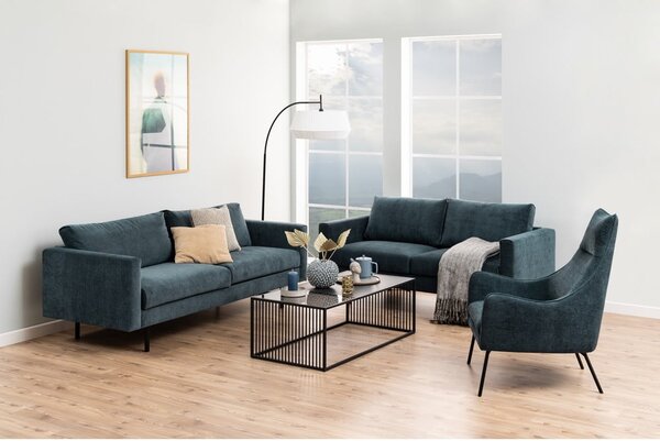 Černý konferenční stolek se skleněnou deskou 60x120 cm Strington – Actona