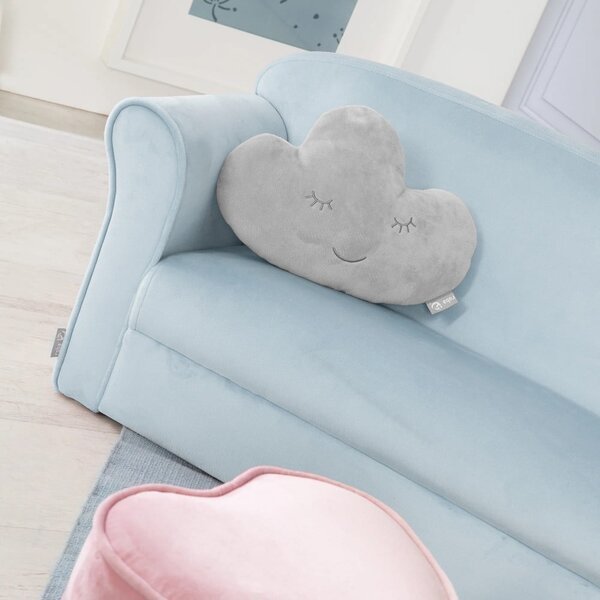 Světle modrá sametová dětská pohovka 78 cm Lil Sofa – Roba