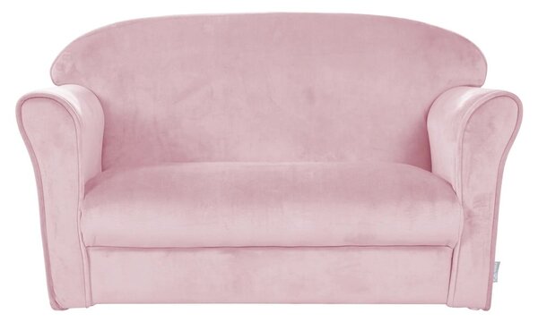 Světle růžová sametová dětská pohovka 78 cm Lil Sofa – Roba