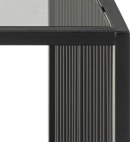 Černý konferenční stolek se skleněnou deskou 60x120 cm Strington – Actona
