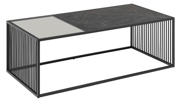 Černý konferenční stolek se skleněnou deskou 60x120 cm Strington – Actona