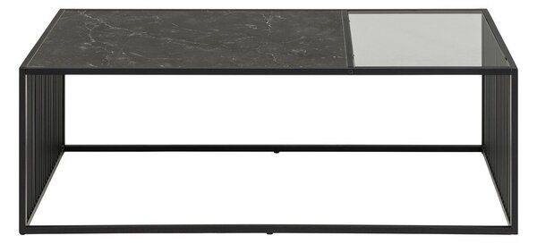 Černý konferenční stolek se skleněnou deskou 60x120 cm Strington – Actona