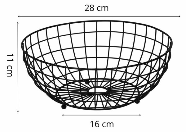 Mísa na ovoce drátěná SPRINGOS LINEA černá