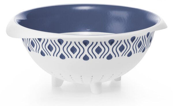 STEFANPLAST Plastový cedník Tosca, bílý/modrý