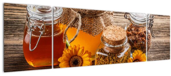 Obraz - Zátiší s medovými sklenicemi (170x50 cm)