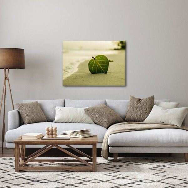 Obraz listu v písku (70x50 cm)