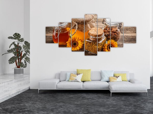 Obraz - Zátiší s medovými sklenicemi (210x100 cm)