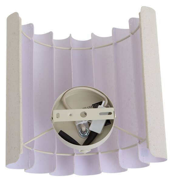 Nástěnná lampa Japandi béžová s lnem 26 cm - Scallop