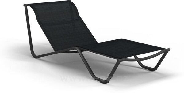 Gloster Stohovatelné nepolohovací lehátko Helio, Gloster, 190x79,5x31/70 cm, hliník černošedý (meteor), výplet textilen černý (charcoal)