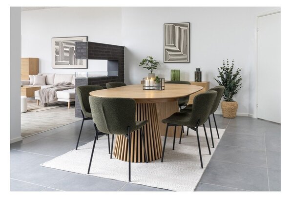 Kulatý rozkládací jídelní stůl s deskou v dubovém dekoru ø 120 cm Osaka – House Nordic
