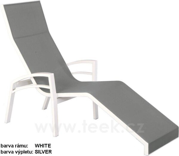 Stern Sklopné lehátko s područkami Balance, Stern, 160x70x115 cm, rám lakovaný hliník černý (black matt), výplet textilen linen grey