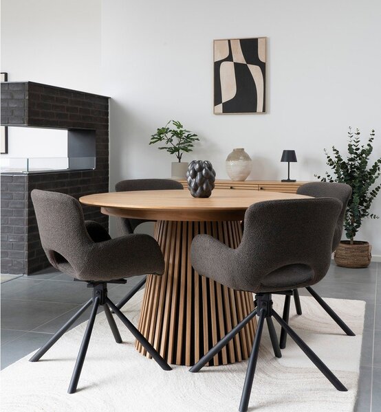 Kulatý rozkládací jídelní stůl s deskou v dubovém dekoru ø 120 cm Osaka – House Nordic