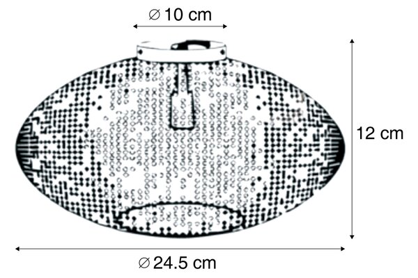 Orientální stropní svítidlo černé se zlatem 25 cm - Radiance