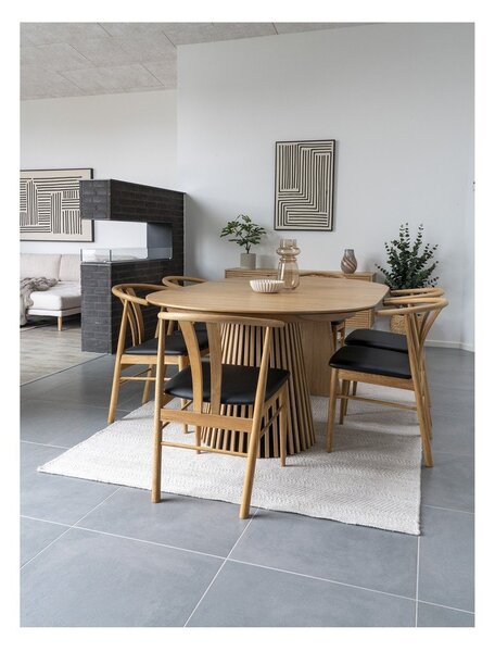Kulatý rozkládací jídelní stůl s deskou v dubovém dekoru ø 120 cm Osaka – House Nordic