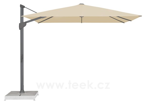 Glatz Boční slunečník Fortano, Glatz, čtvercový 300x300 cm (3x3 m), rám eloxovaný hliník, potah polyester 220 g/m2, barva natur