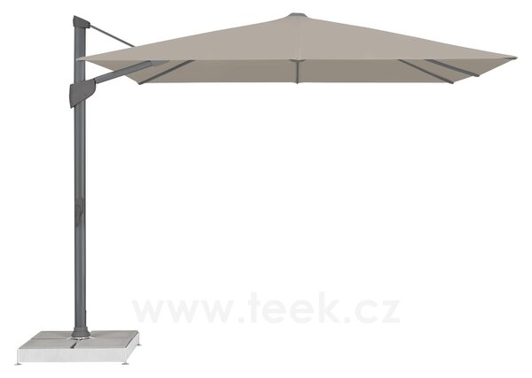 Glatz Boční slunečník Fortano, Glatz, čtvercový 300x300 cm (3x3 m), rám eloxovaný hliník, potah polyester 220 g/m2, barva natur