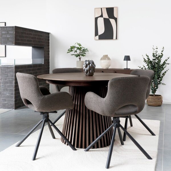 Kulatý rozkládací jídelní stůl s deskou v dubovém dekoru ø 120 cm Osaka – House Nordic