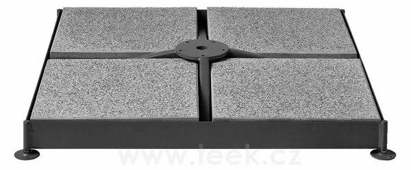 Teek Dlaždicový stojan pro slunečníky Glatz, příruba M4, 120 kg, (pro 8 dlaždic 40x40x4 cm), rozměr ca 90x90x12 cm, šedá barva, bez dlaždic
