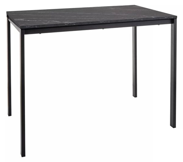 Jídelní set 1 + 4, černý stůl RAMOD 100x60 cm + modrá židle LAVA s černými nohami