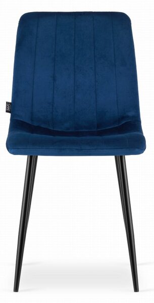 Jídelní set 1 + 4, černý stůl RAMOD 100x60 cm + modrá židle LAVA s černými nohami