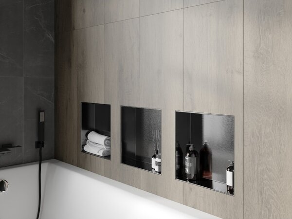 Mexen X-Wall-NR nikový regál bez límce 30 x 30 cm, kartáčovaná gun grey - 19E1303010