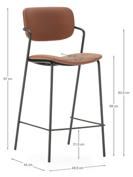 Barové židle v cihlové barvě v sadě 2 ks (výška sedáku 68 cm) Maika – Marckeric