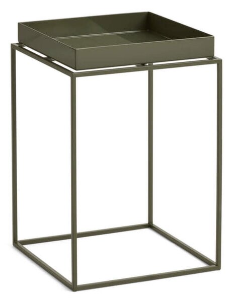 HAY Stolek Tray Table 30x30 High, olive green